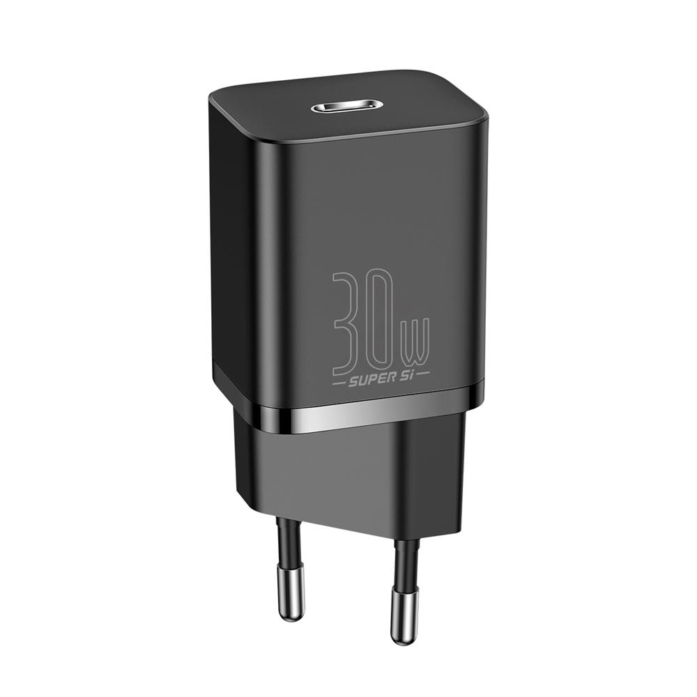 Baseus adowarka sieciowa Super Si PD 30W 1x USB-C czarna / 3