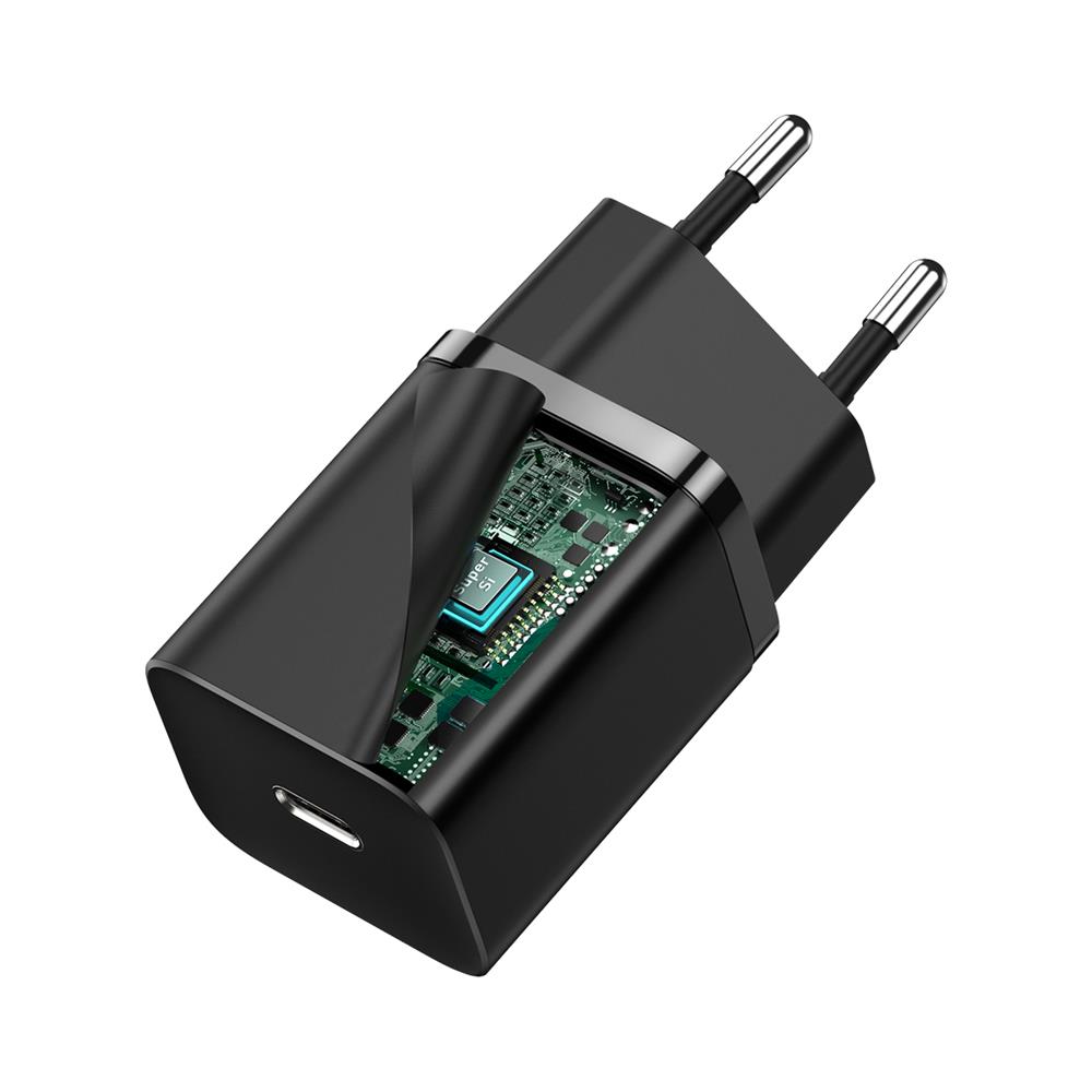 Baseus adowarka sieciowa Super Si PD 30W 1x USB-C czarna / 4