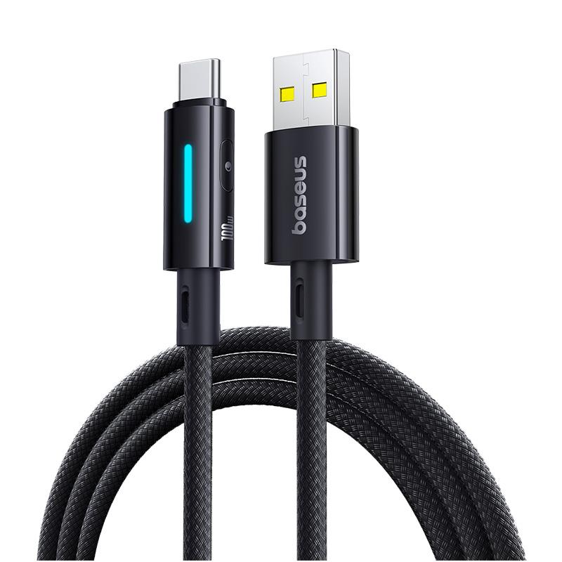 Baseus Lit Kabel Szybkiego USB-A na USB-C 100W 1m Kosmiczna Czer�