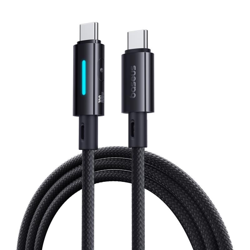 Baseus Lit Kabel USB-C na USB-C 100W 1m Kosmiczna Czer�