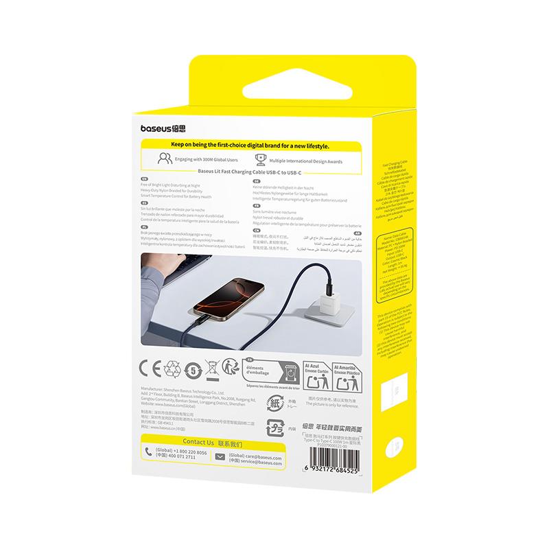 Baseus Lit Kabel USB-C na USB-C 100W 2m Kosmiczna Czer� / 6