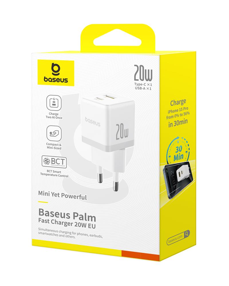 Baseus palm �adowarka sieciowa 20W usb-c usb Bia�y / 4