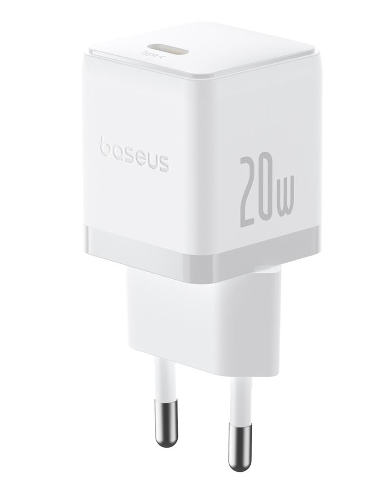 Baseus Palm Szybka �adowarka Sieciowa 20W 1�USB-C z kablem bia�y