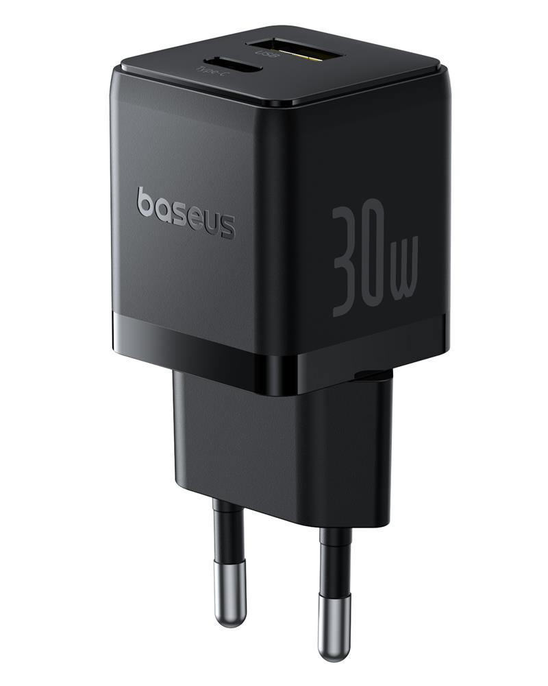 Baseus Palm Szybka �adowarka Sieciowa 30W USB-C USB-A EU Czarny