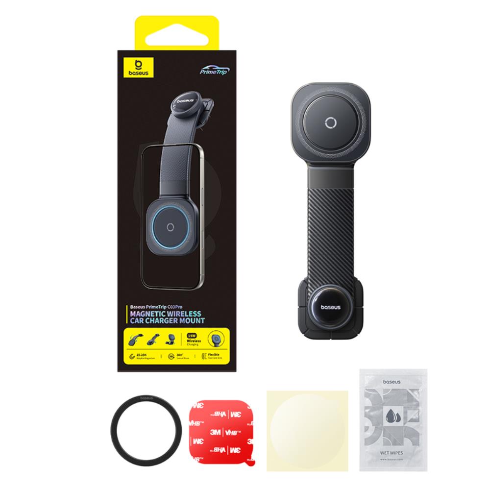 Baseus PrimeTrip C03Pro Magnetyczna Bezprzewodowa �adowarka Samochodowa (Typ Naklejany) Czarny / 6