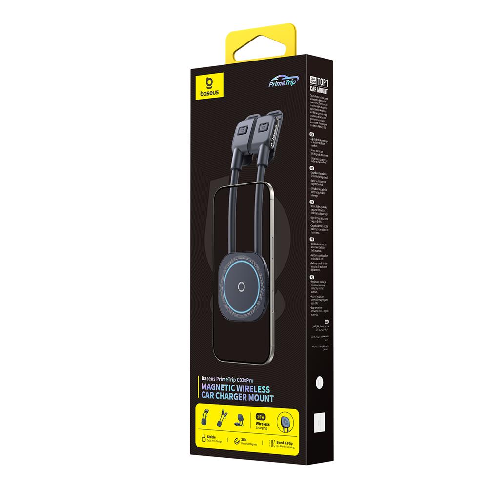 Baseus PrimeTrip C03sPro Magnetyczna Bezprzewodowa �adowarka Samochodowa (Typ Naklejany) Czarny / 6
