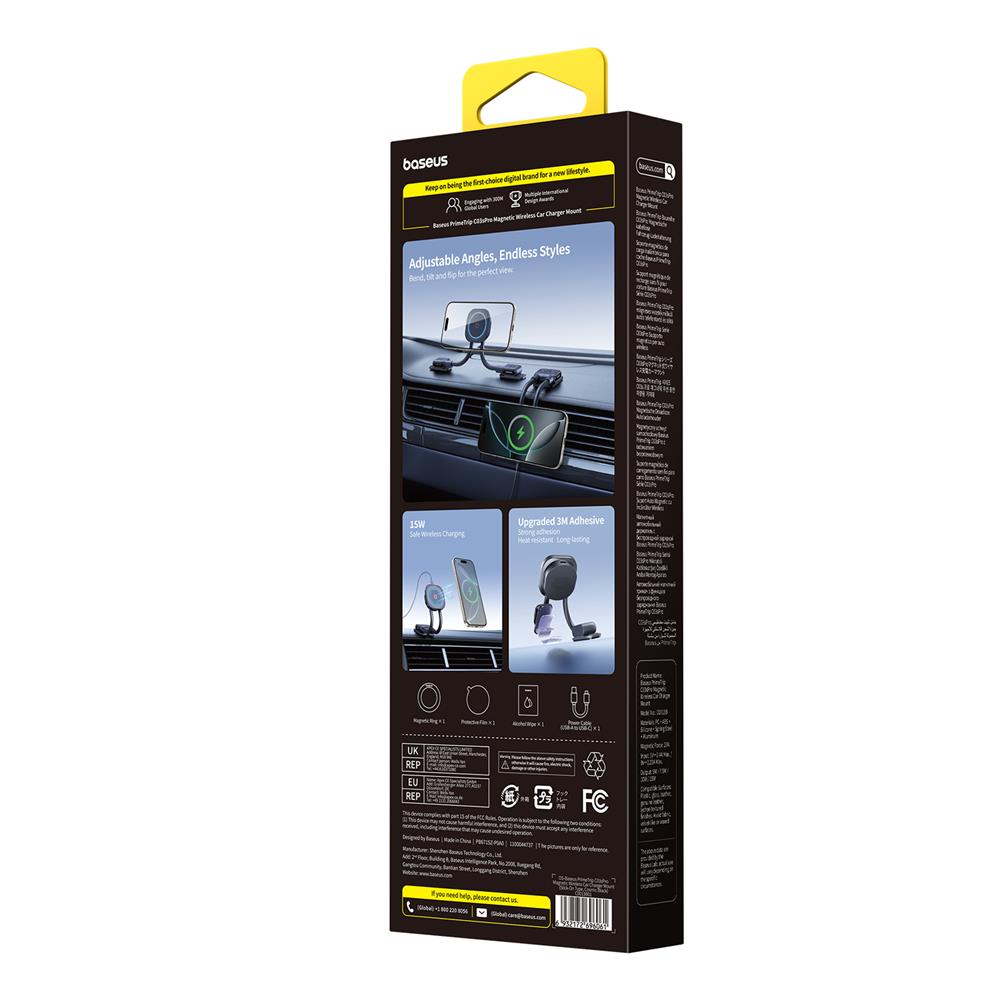 Baseus PrimeTrip C03sPro Magnetyczna Bezprzewodowa �adowarka Samochodowa (Typ Naklejany) Czarny / 7