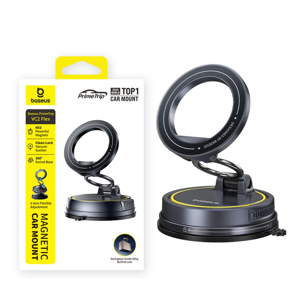 Baseus PrimeTrip VC2 Flex Magnetyczny Uchwyt Samochodowy z Przyssawk� Czarny / 5