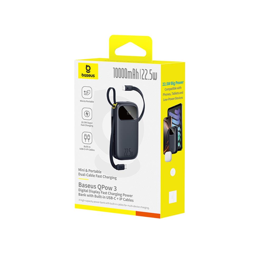 Baseus Qpow3 power bank z wy�wietlaczem 22.5W 10000mAh kosmiczna czer� / 3