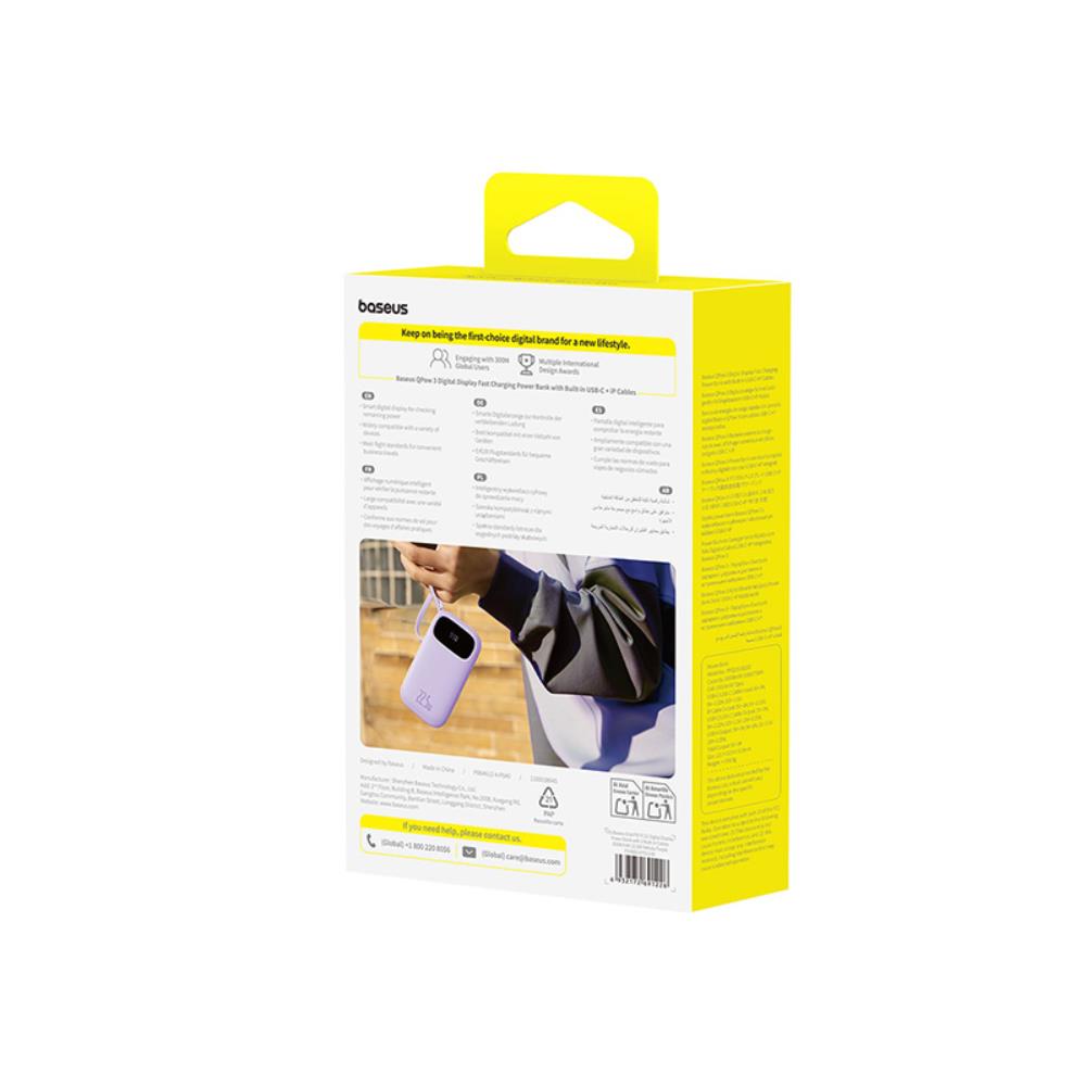Baseus Qpow3 power bank z wy�wietlaczem 22.5W 20000mAh fiolet nebularny / 4