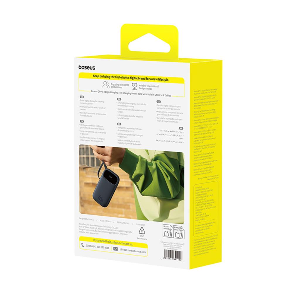 Baseus Qpow3 power bank z wy�wietlaczem 22.5W 20000mAh kosmiczna czer� / 4