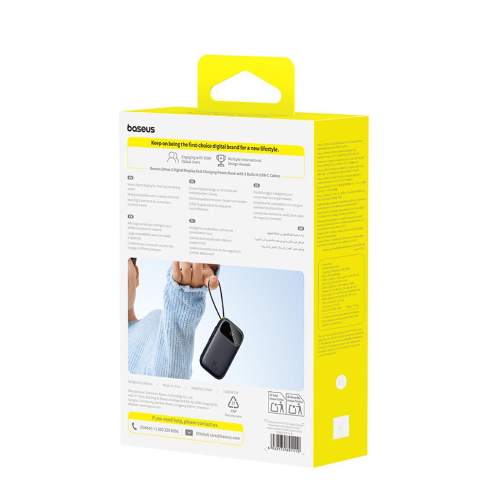 Baseus Qpow3 power bank z wy�wietlaczem 45W 20000mAh kosmiczna czer� / 5