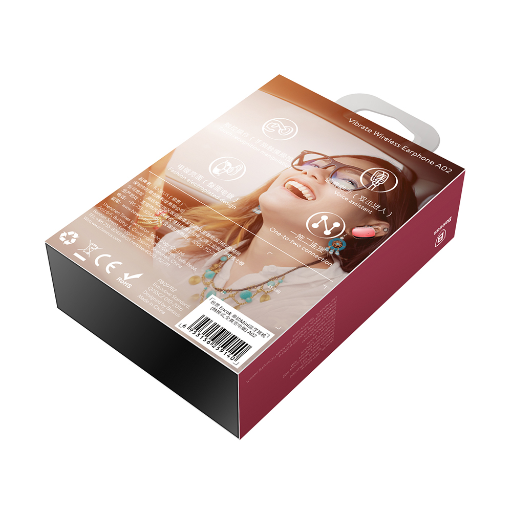 Baseus s�uchawka bluetooth Encok Mini A02 czerwona / 8