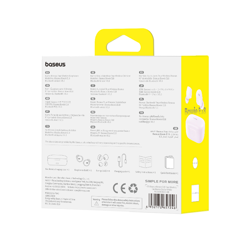 Baseus s�uchawki Bluetooth Bowie E18 True Wireless Earphones fioletowe / 7