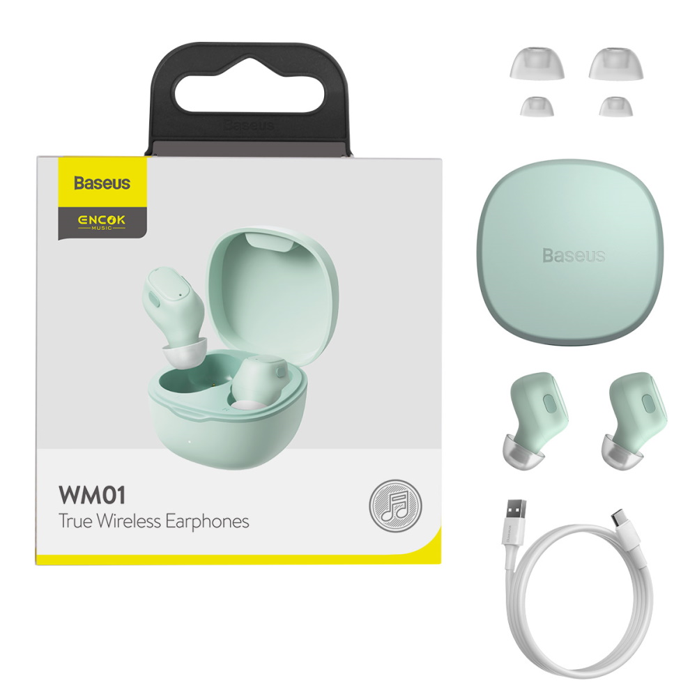 Baseus s�uchawki bluetooth Encok TWS WM01 zielone / 4