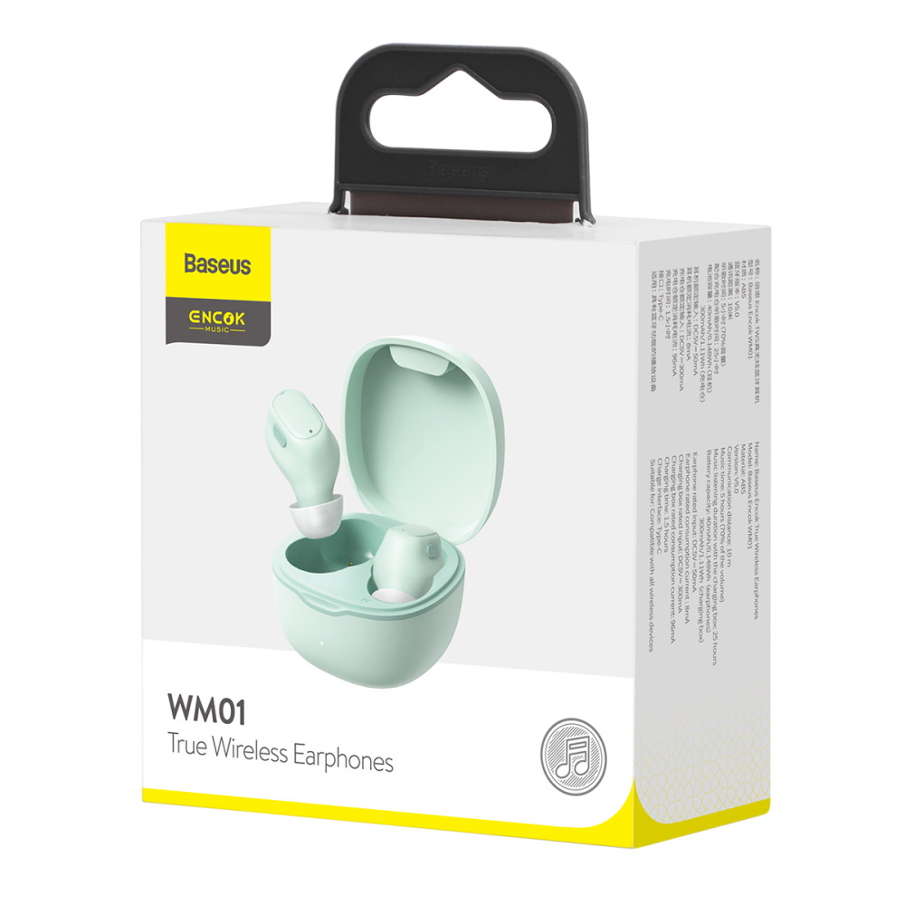 Baseus s�uchawki bluetooth Encok TWS WM01 zielone / 7