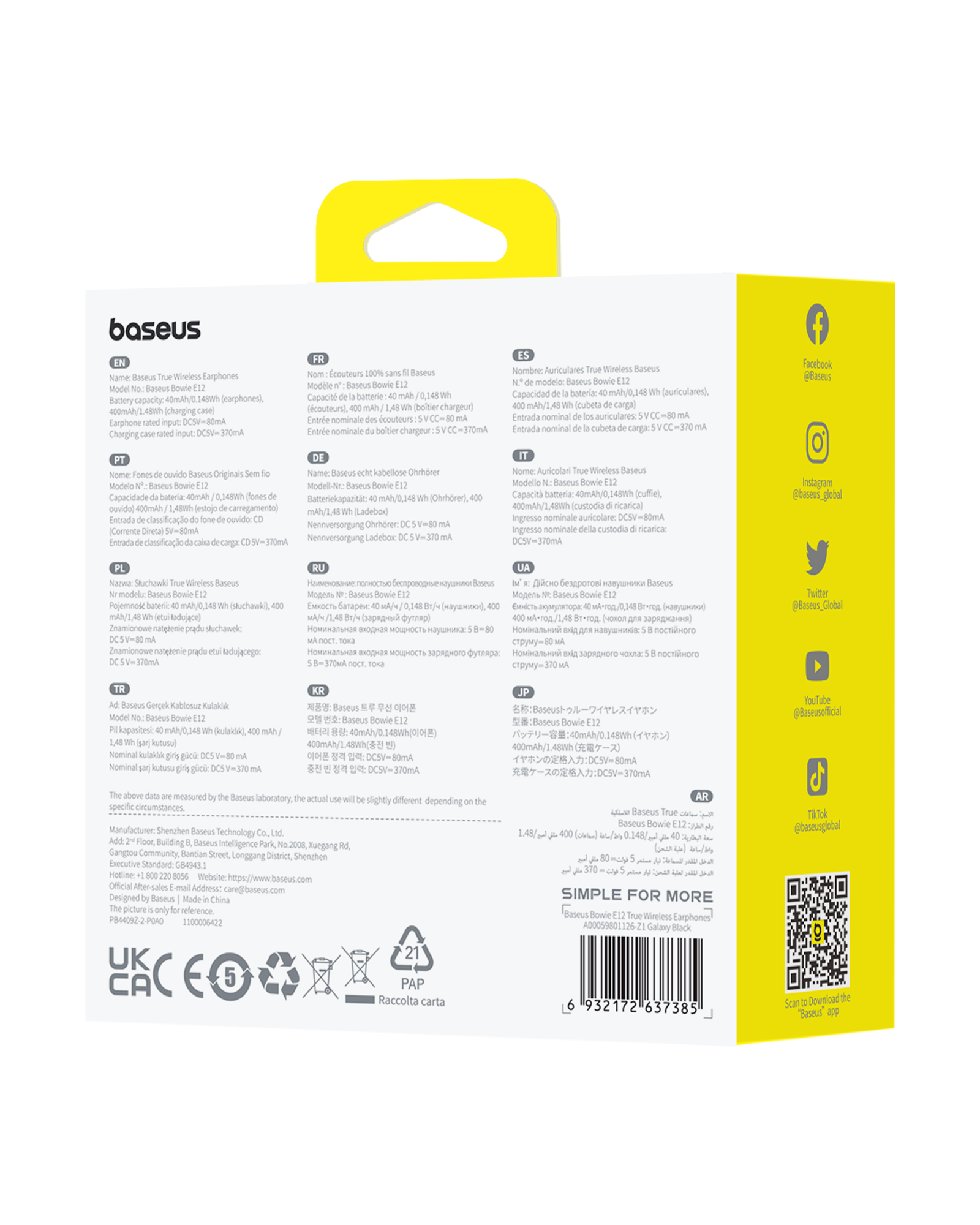 Baseus s�uchawki Bluetooth TWS Bowie E12 czarne / 8