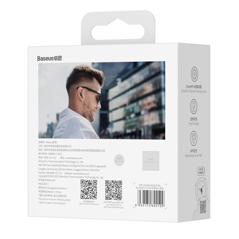 Baseus suchawki Bluetooth TWS Bowie E3 czarne / 7