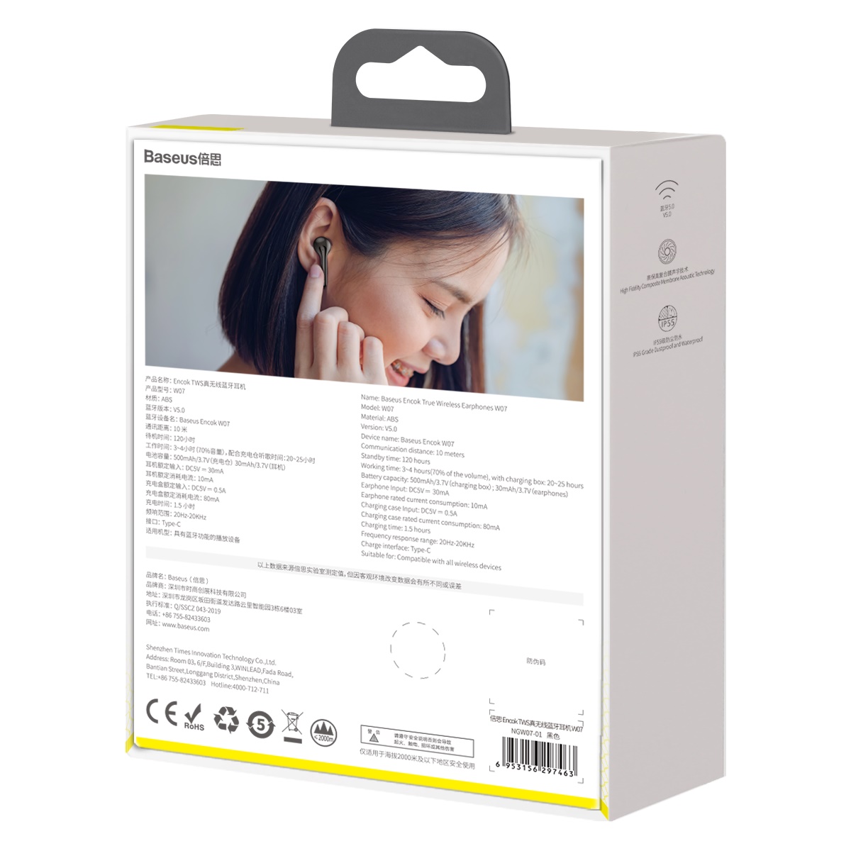 Baseus s�uchawki bluetooth TWS W07 czarne / 6