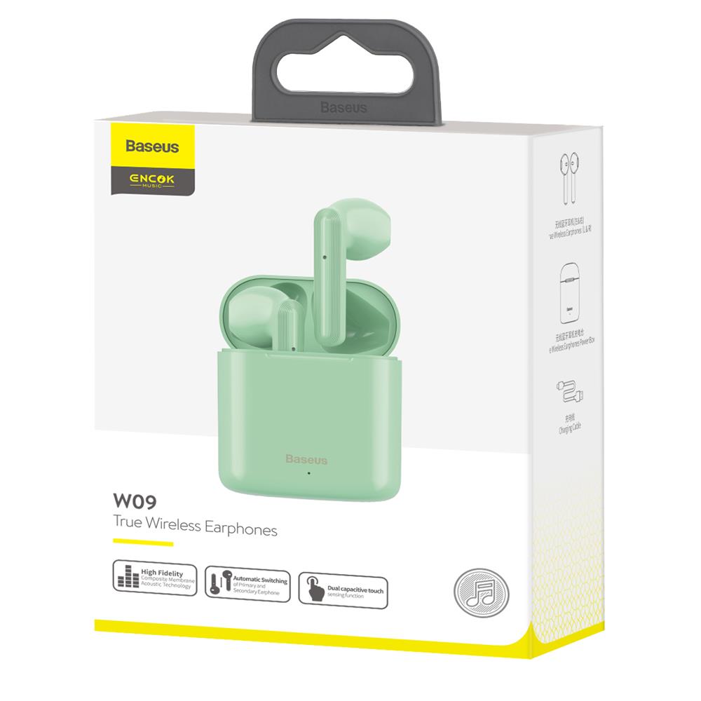 Baseus s�uchawki bluetooth TWS W09 zielone / 6