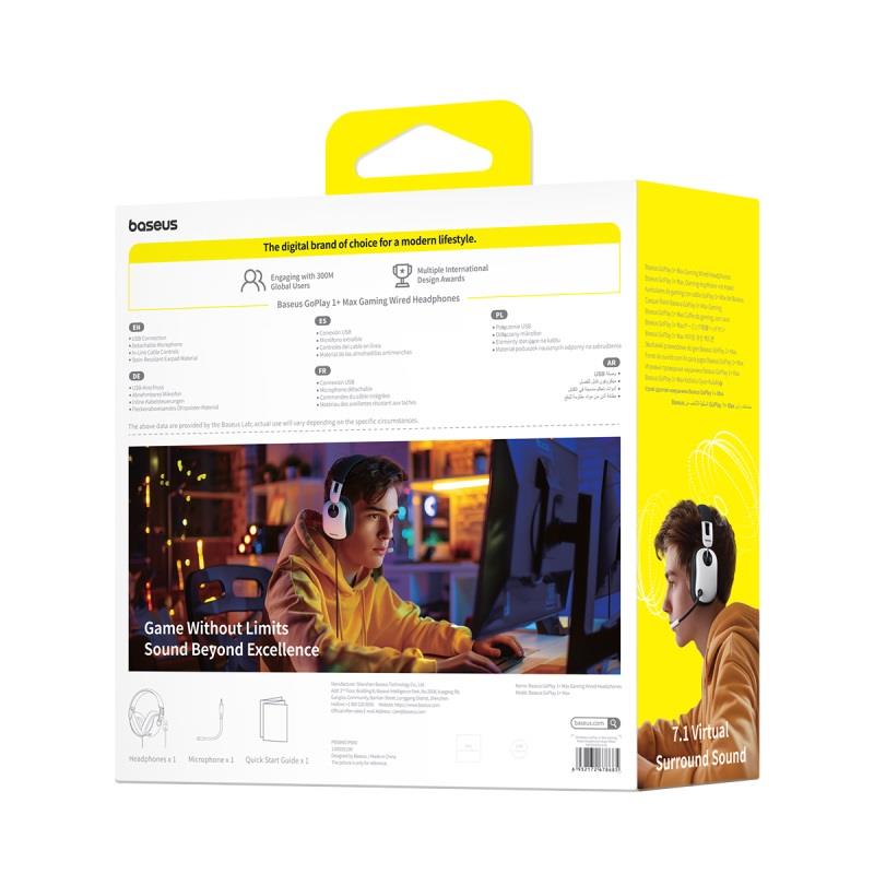 Baseus S�uchawki przewodowe do gier GoPlay 1+ Max Bia�y / 7