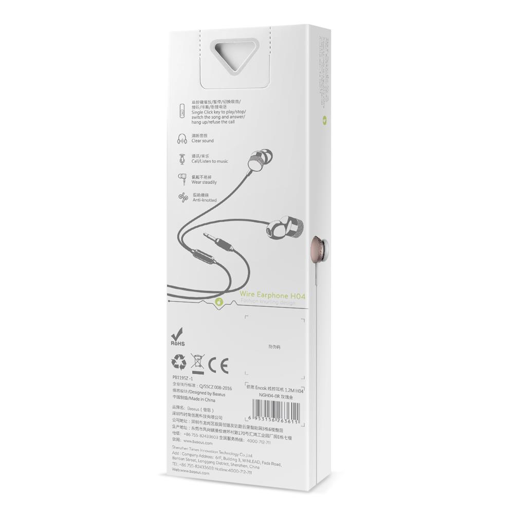 Baseus s�uchawki przewodowe Encok H04 r�owe / 9