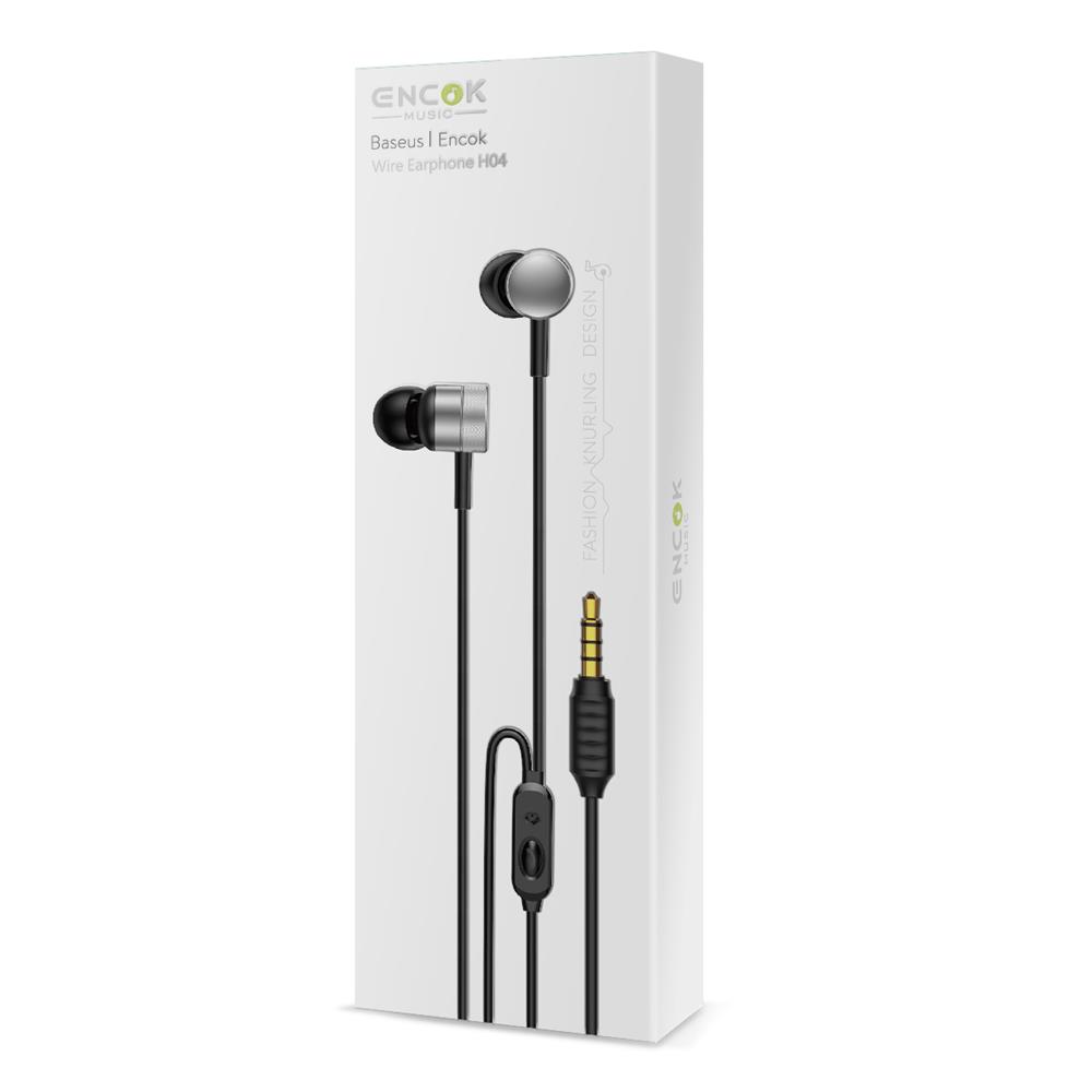 Baseus s�uchawki przewodowe Encok H04 srebrne / 8
