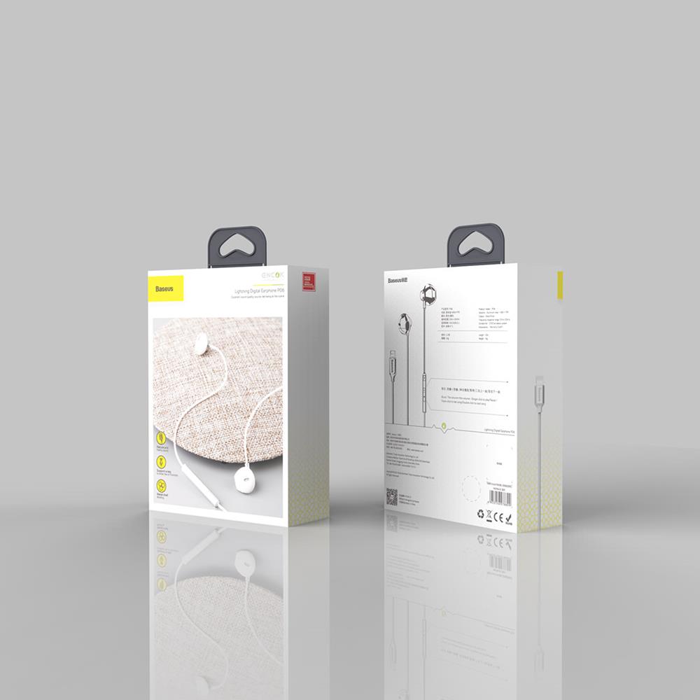 Baseus s�uchawki przewodowe P06 8-pin srebrne / 6