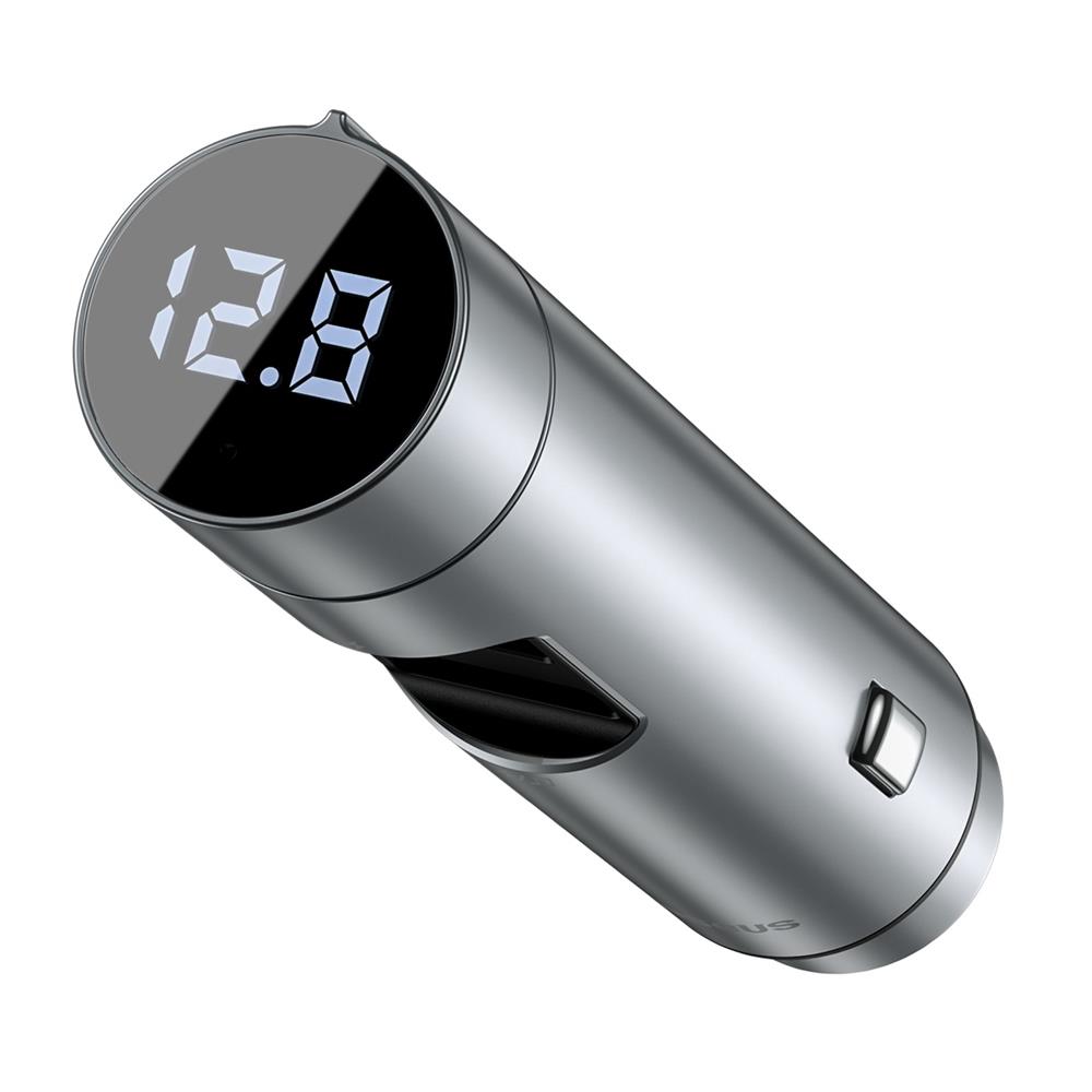 Baseus transmiter FM Energy Column Bluetooth MP3 adowarka samochodowa srebrna / 2