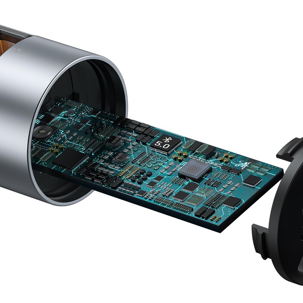 Baseus transmiter FM Energy Column Bluetooth MP3 adowarka samochodowa srebrna / 5