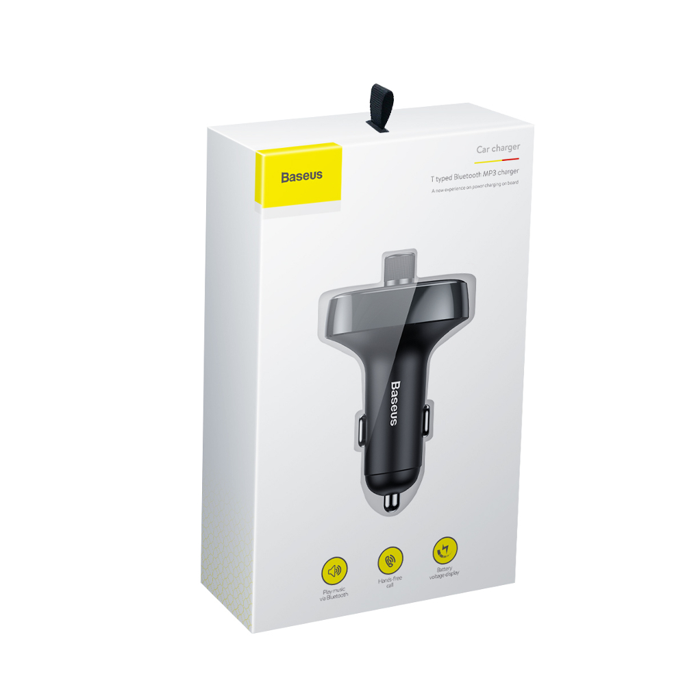 Baseus transmiter FM T Shaped S-09 Bluetooth MP3 �adowarka samochodowa czarna / 7