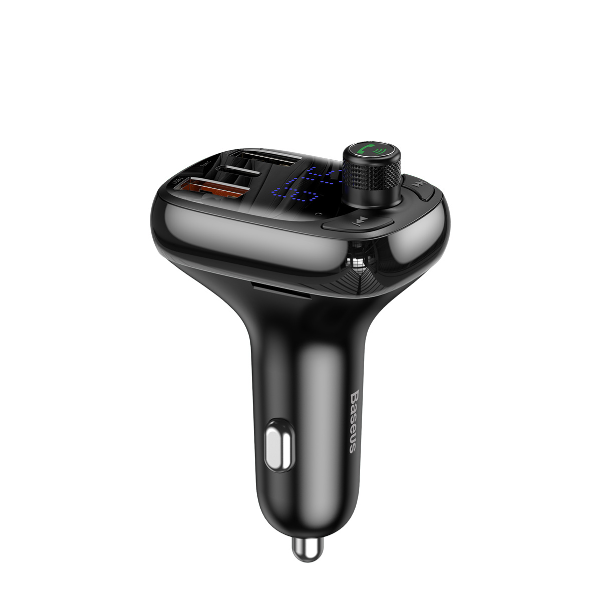Baseus transmiter FM T-Shaped S-13 Bluetooth MP3 adowarka samochodowa czarna