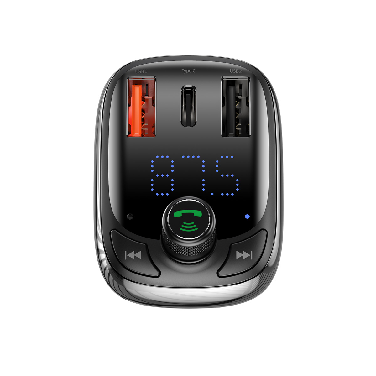 Baseus transmiter FM T-Shaped S-13 Bluetooth MP3 adowarka samochodowa czarna / 4