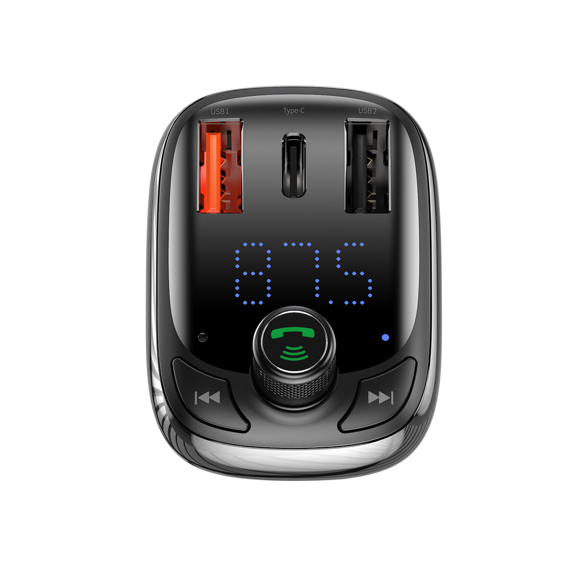 Baseus transmiter FM T-Shaped S-13 Bluetooth MP3 �adowarka samochodowa czarna / 4