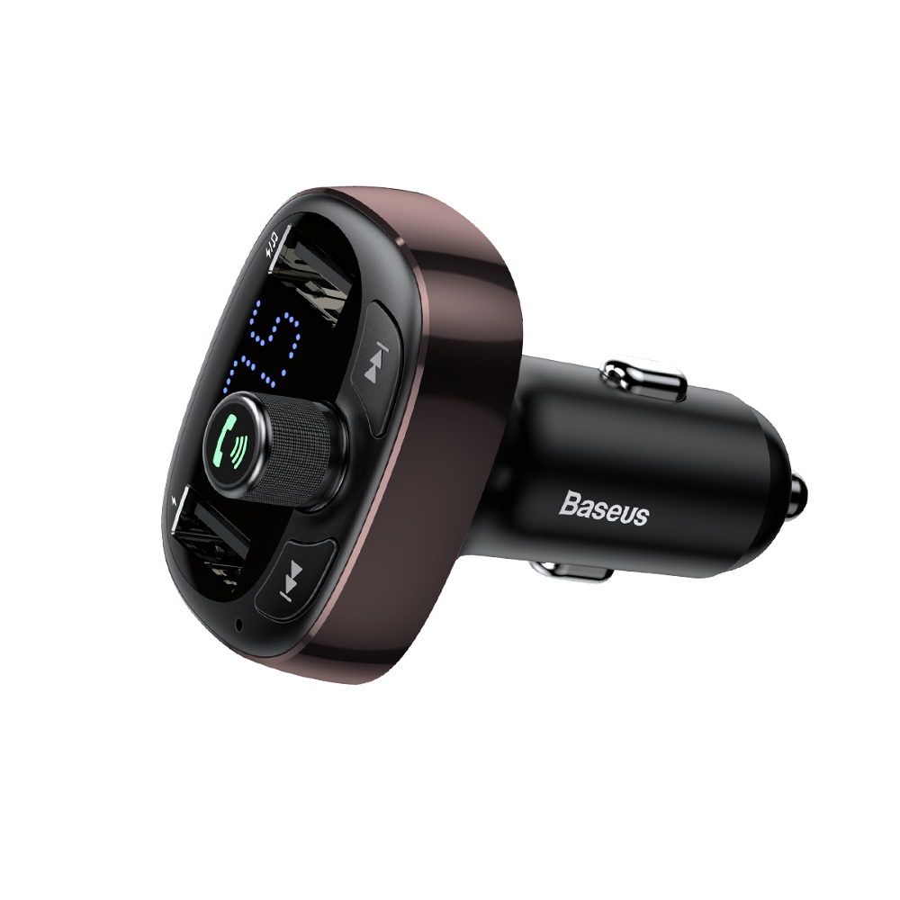Baseus transmiter FM T-Type Bluetooth MP3 �adowarka samochodowa br�zowa / 4