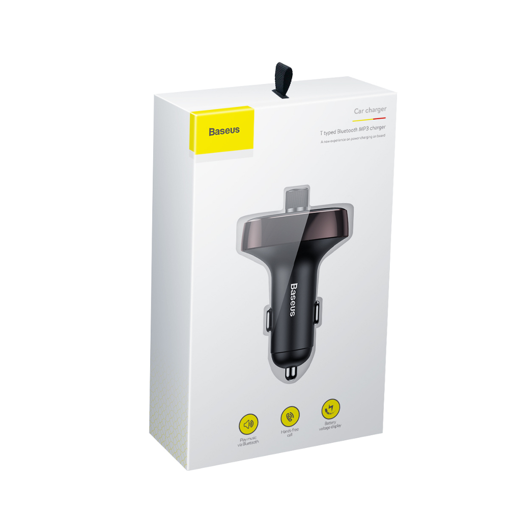 Baseus transmiter FM T-Type Bluetooth MP3 �adowarka samochodowa br�zowa / 7