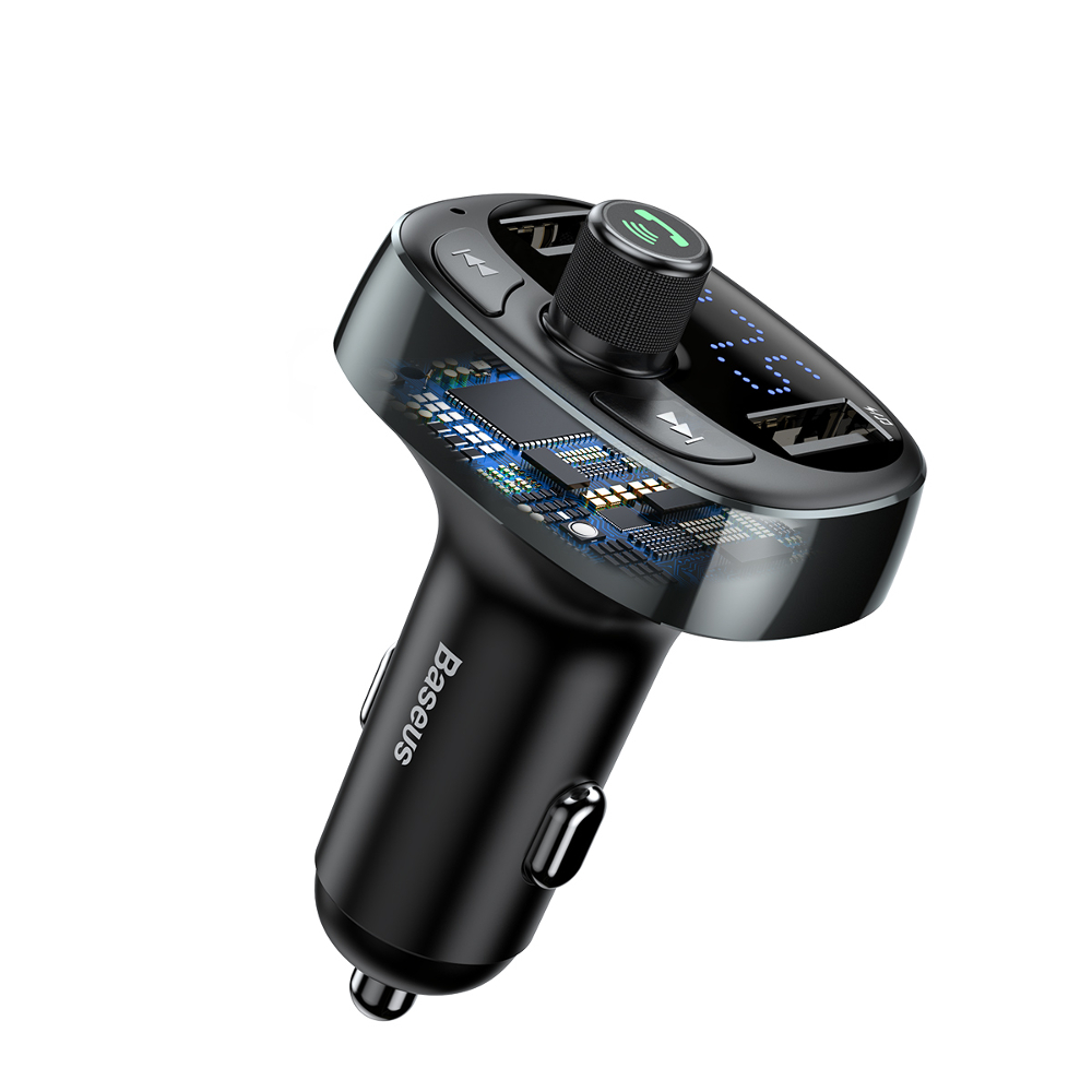 Baseus transmiter FM T-Type Bluetooth MP3 �adowarka samochodowa czarna / 3