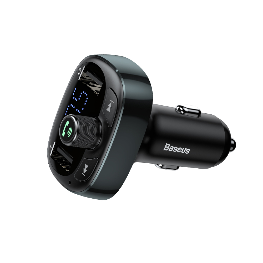Baseus transmiter FM T-Type Bluetooth MP3 adowarka samochodowa czarna / 4