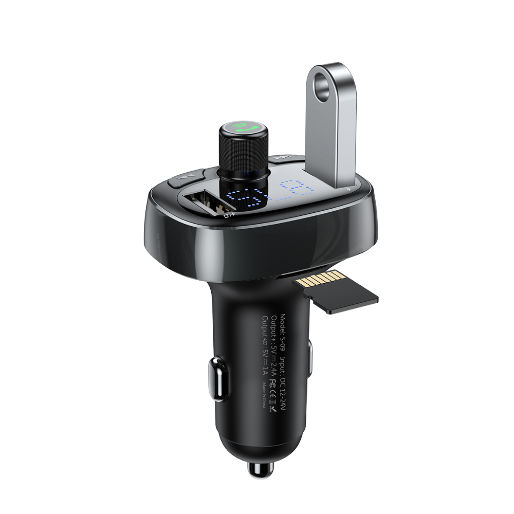Baseus transmiter FM T-Type Bluetooth MP3 �adowarka samochodowa tarnish