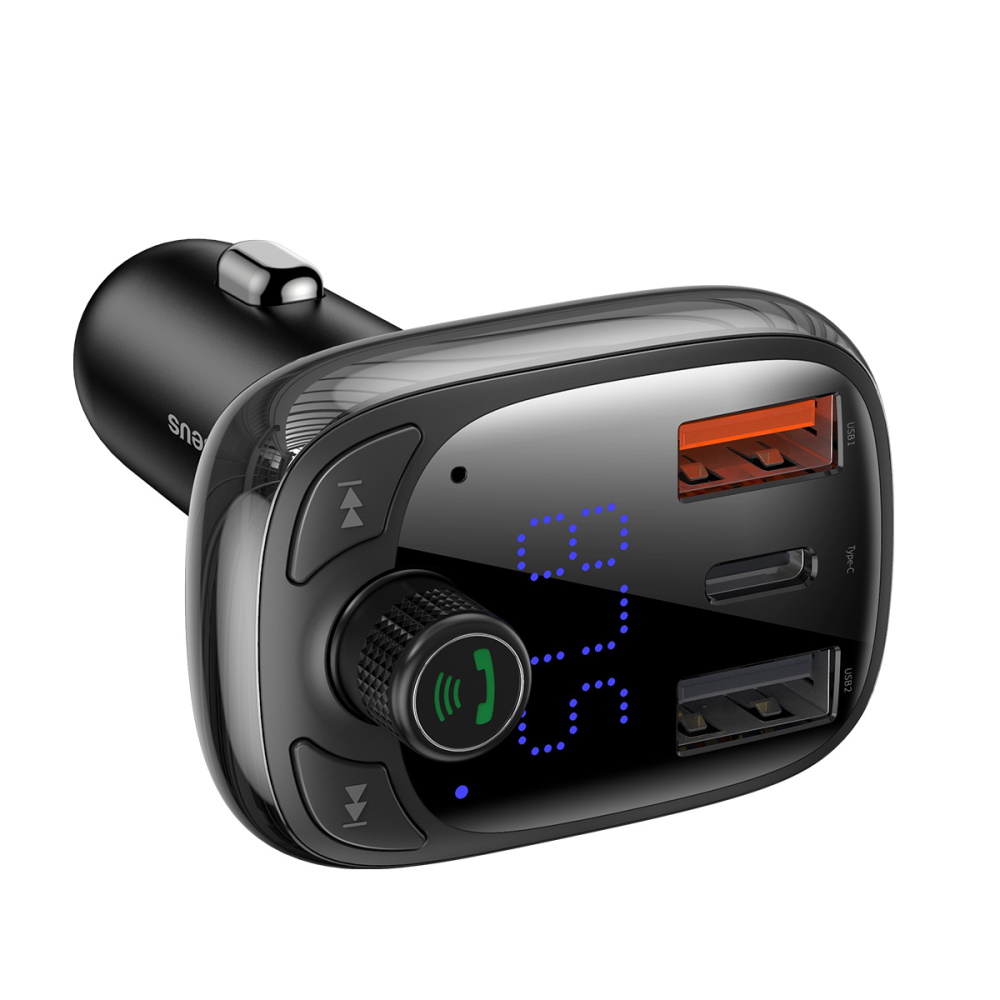 Baseus transmiter FM T-Type S-13 Bluetooth MP3 adowarka samochodowa czarna / 2