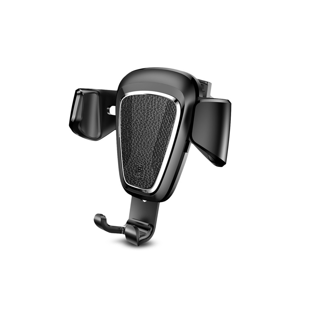 Baseus uchwyt samochodowy Gravity grawitacyjny czarny aluminium/sk�ra ekologiczna