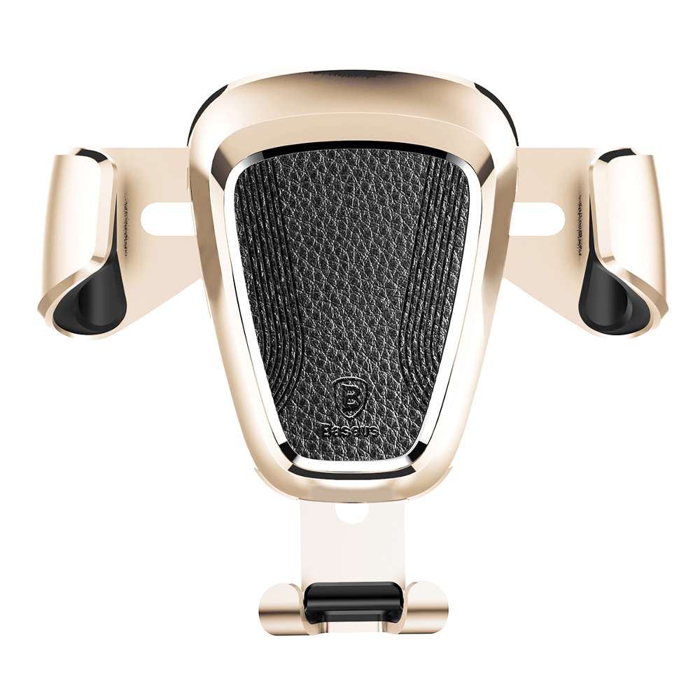 Baseus uchwyt samochodowy Gravity grawitacyjny z�oty aluminium/sk�ra ekologiczna / 2