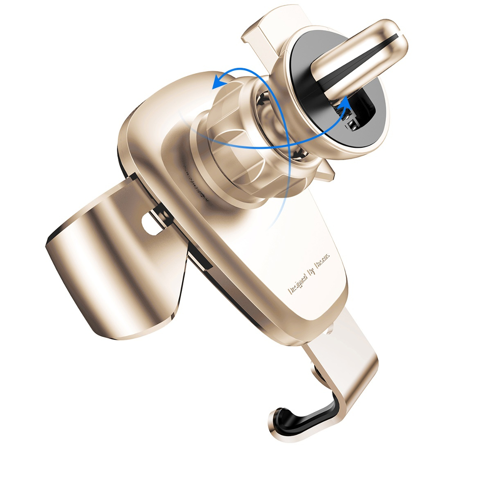 Baseus uchwyt samochodowy Gravity grawitacyjny z�oty aluminium/sk�ra ekologiczna / 3