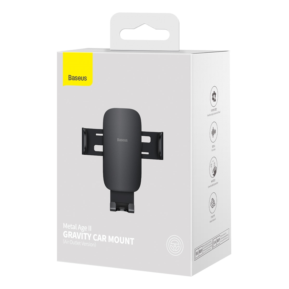 Baseus uchwyt samochodowy Metal Age II czarny grawitacyjny do kratki / 8