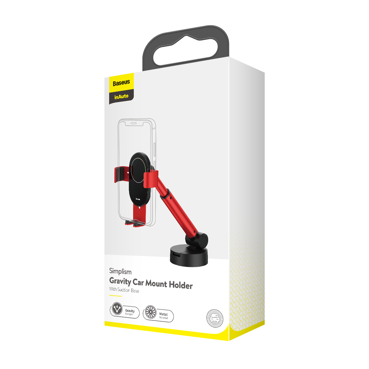 Baseus uchwyt samochodowy Simplism grawitacyjny z przyssawk� czerwony / 6