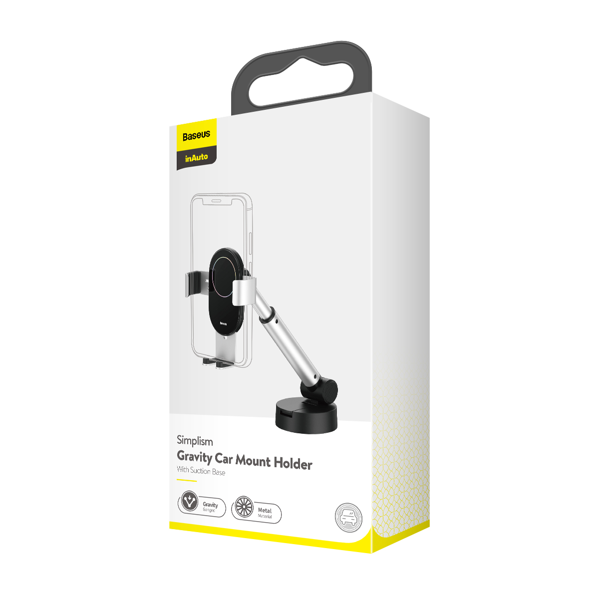 Baseus uchwyt samochodowy Simplism grawitacyjny z przyssawk� srebrny / 6