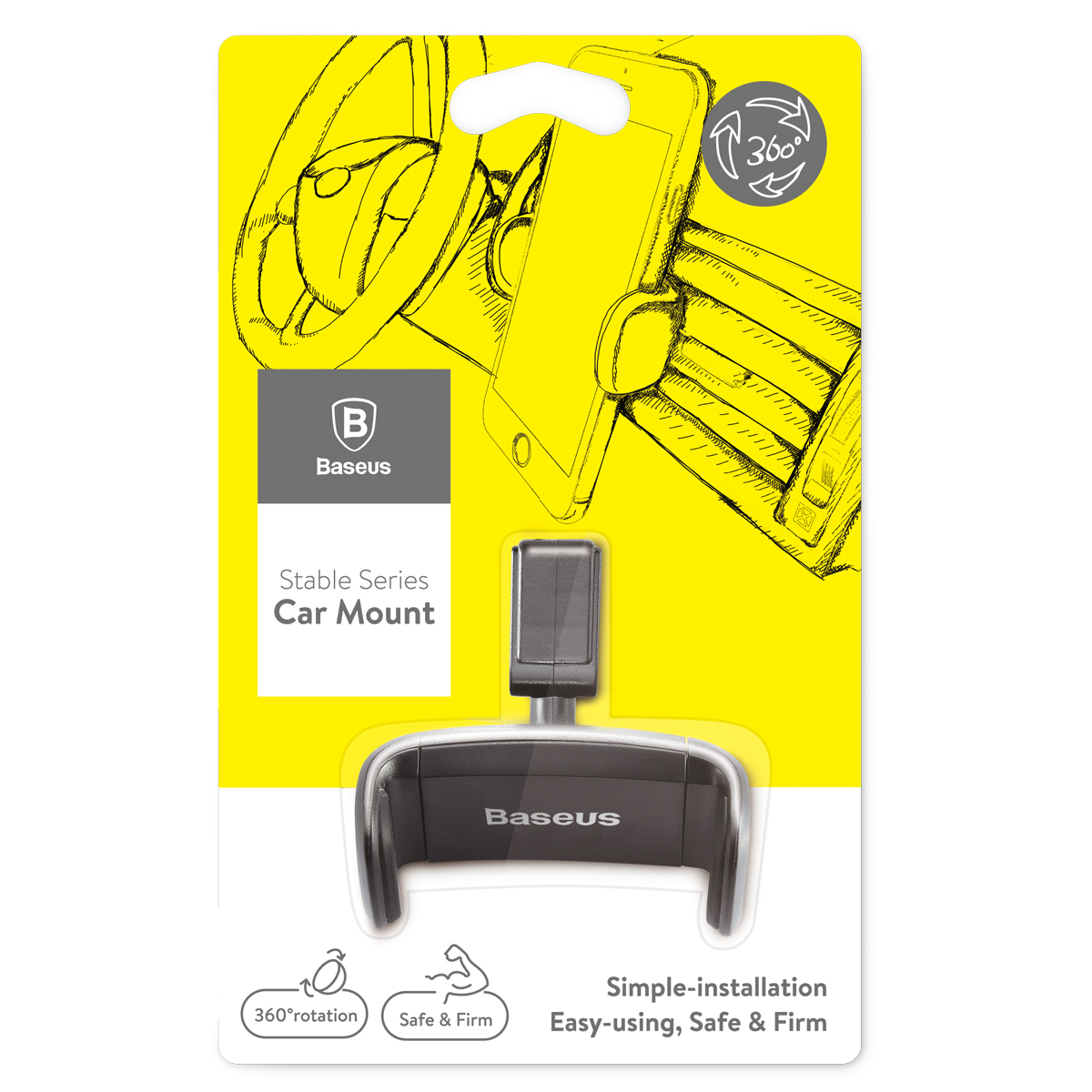 Baseus uchwyt samochodowy Stable czarny / 8