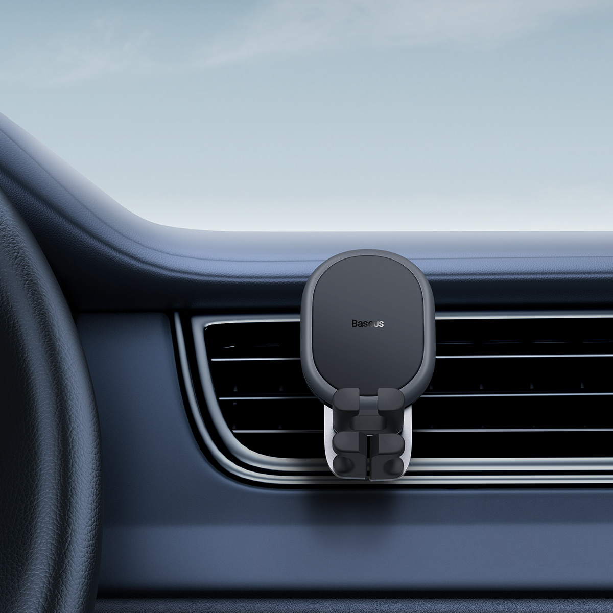 Baseus uchwyt samochodowy Stable czarny grawitacyjny do kratki / 7