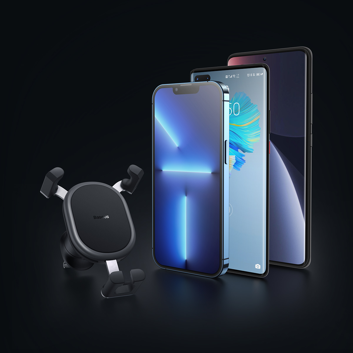 Baseus uchwyt samochodowy Stable czarny grawitacyjny do kratki / 8