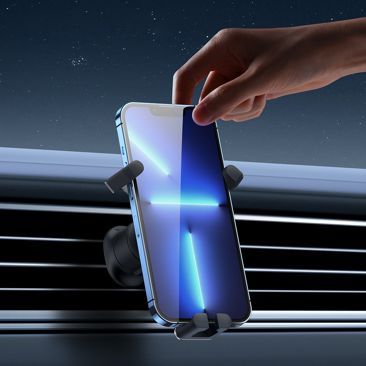 Baseus uchwyt samochodowy Stable czarny grawitacyjny do kratki / 9